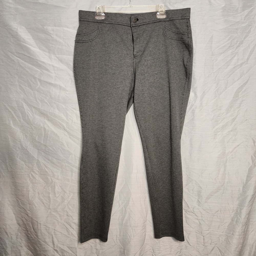 SIMPLY VERA Vera Wang Size XL Houndstooth Skinny Mid Rise Gray Stretch Pants